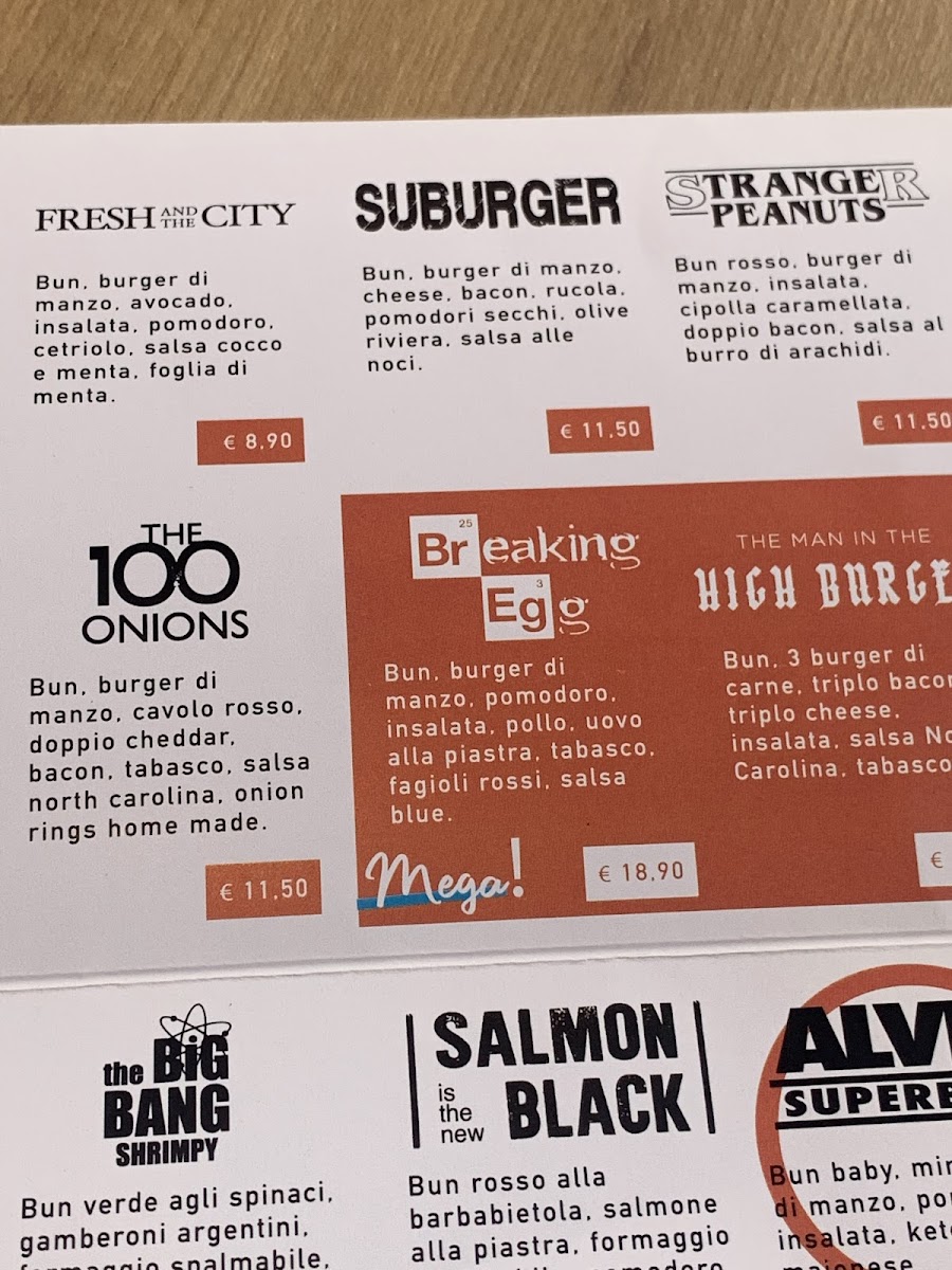 Menu Willy's Burger - Hamburgher A Tema Serie Tv-6